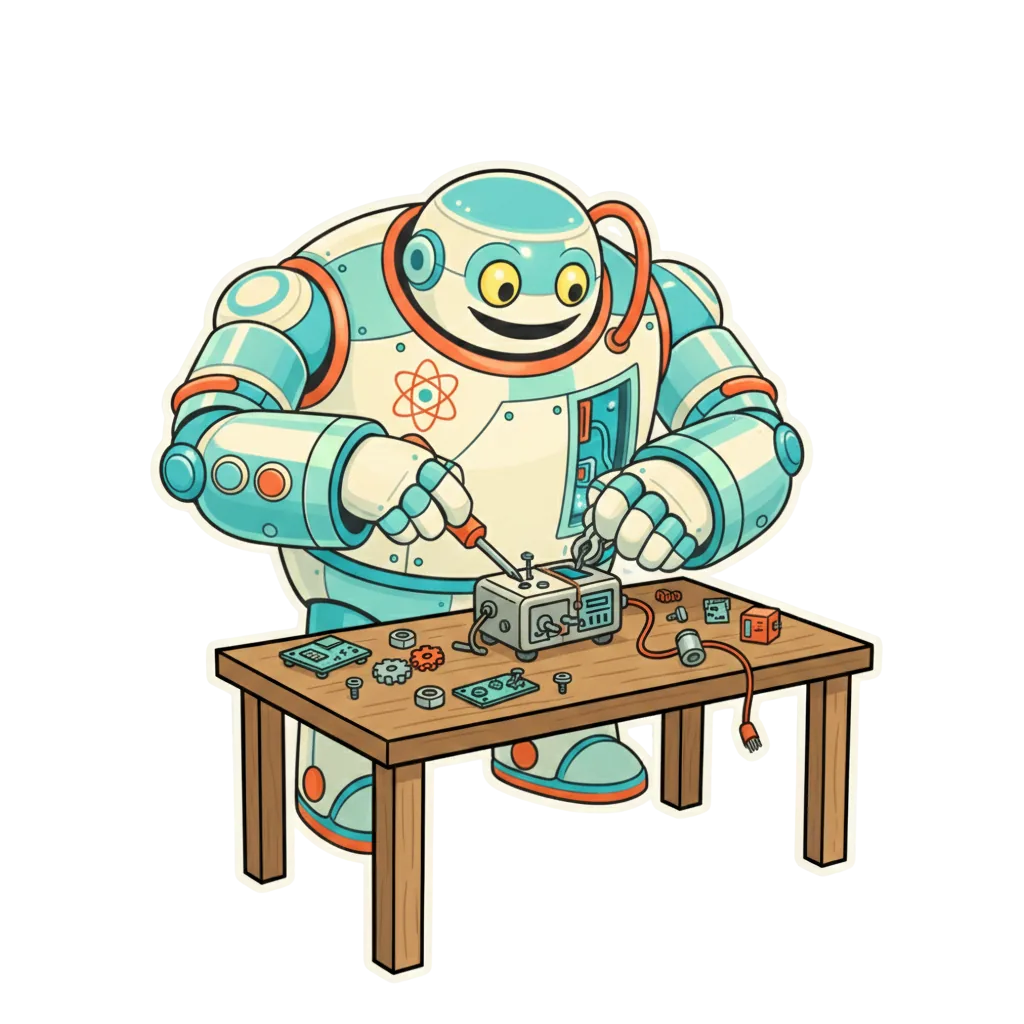Mator the robot building with tools
